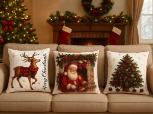 Funda Almohadón Navidad 40x40 Cm Personalizada (pack X 3)