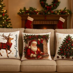 Funda Almohadón Navidad 40x40 Cm Personalizada (pack X 3)