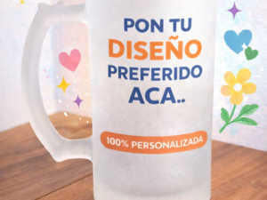 🍺 Jarra de vidrio esmerilado personalizada – 16oz (475cc)