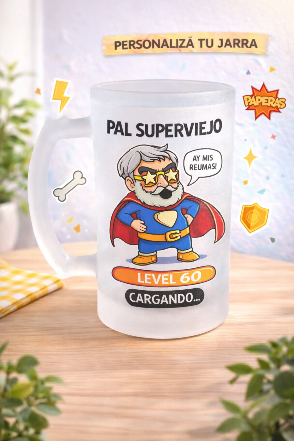 🍺 Jarra de vidrio esmerilado personalizada – 16oz (475cc) - Imagen 5
