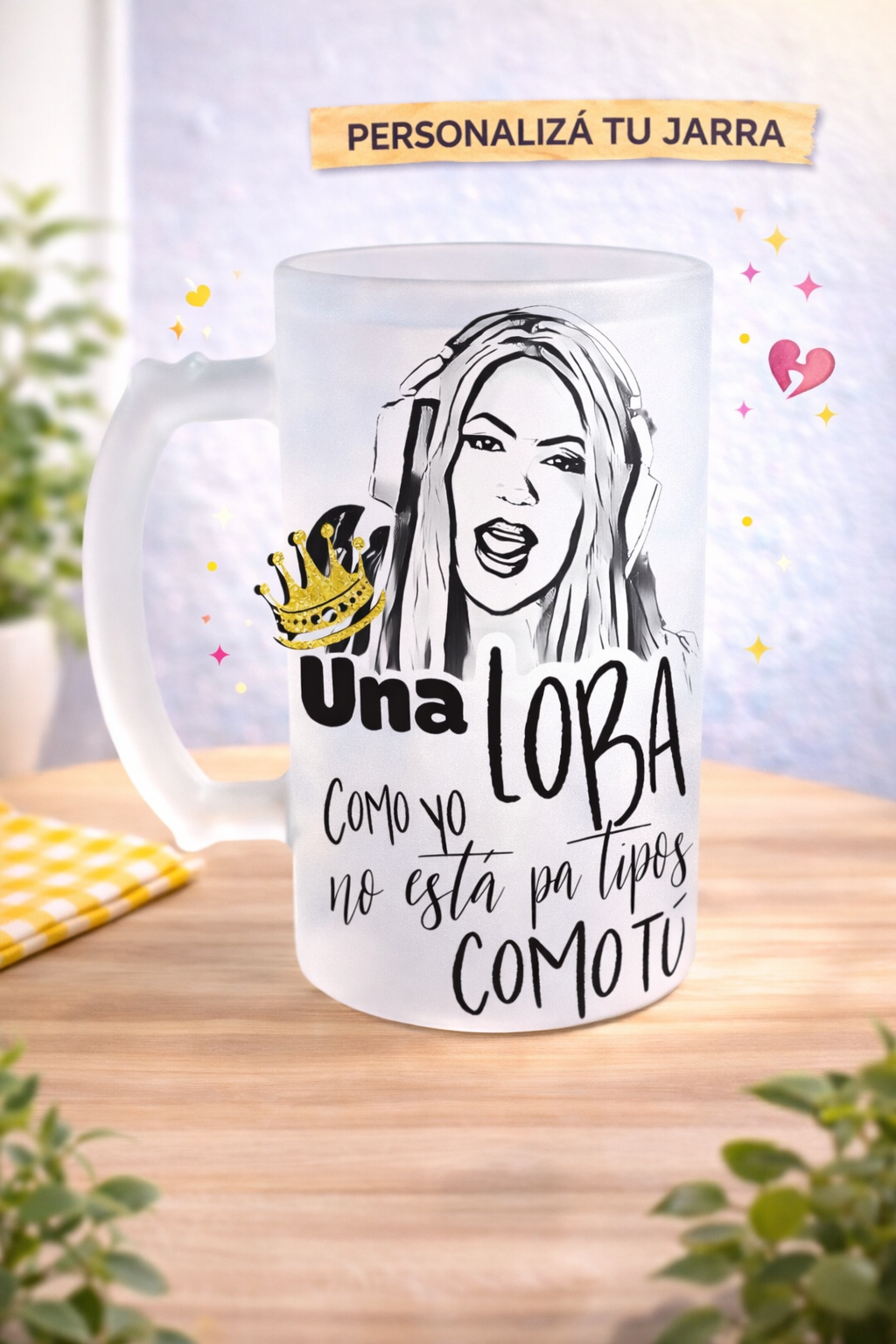 🍺 Jarra de vidrio esmerilado personalizada – 16oz (475cc) - Imagen 8