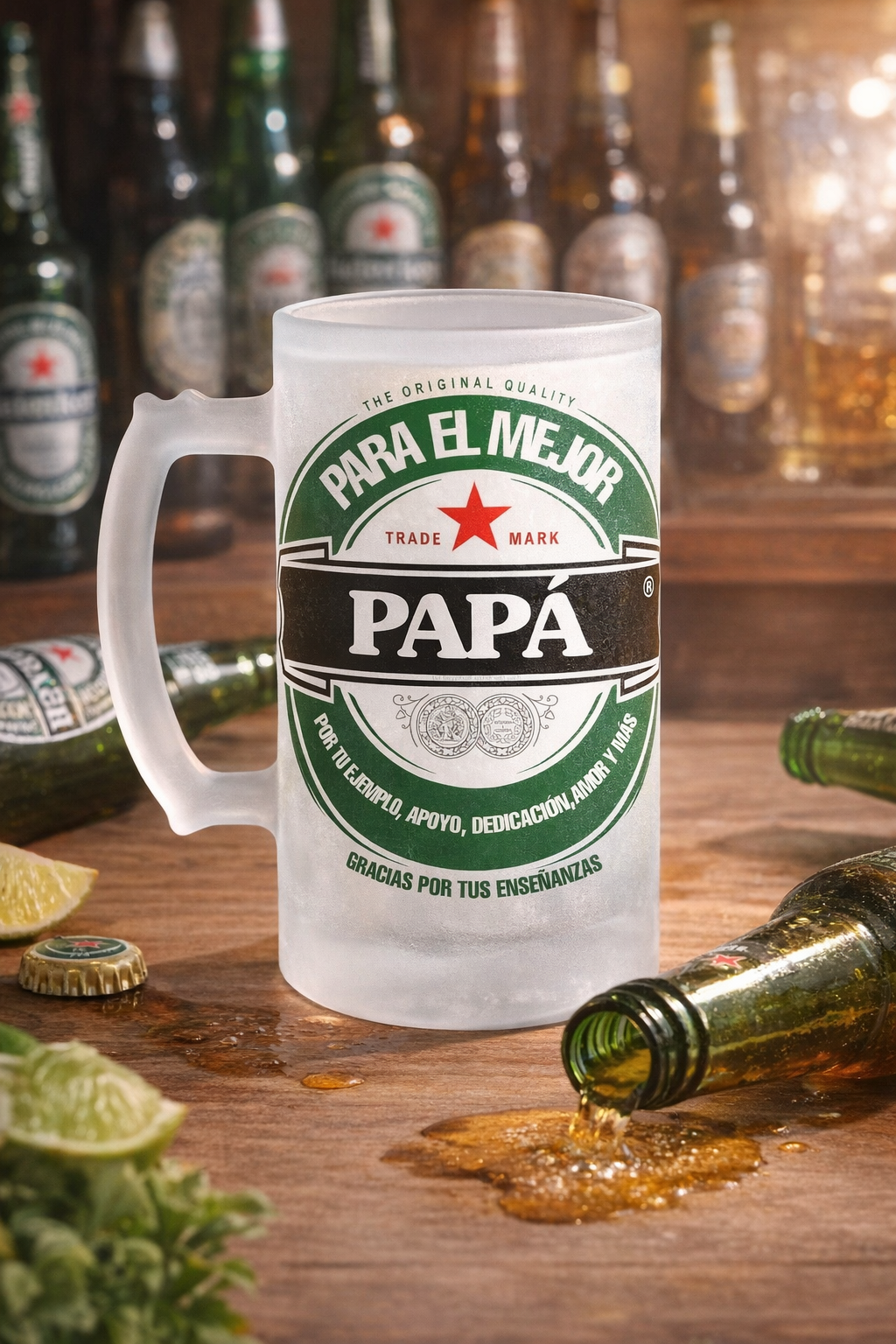 🍺 Jarra de vidrio esmerilado personalizada – 16oz (475cc) - Imagen 9