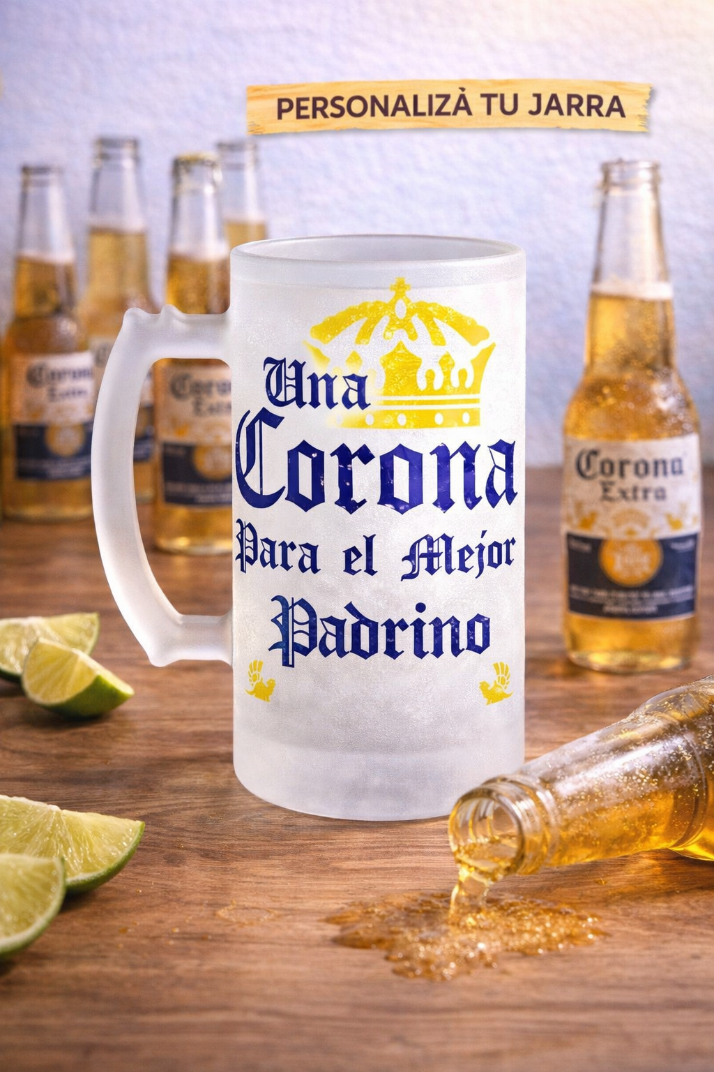 🍺 Jarra de vidrio esmerilado personalizada – 16oz (475cc) - Imagen 11