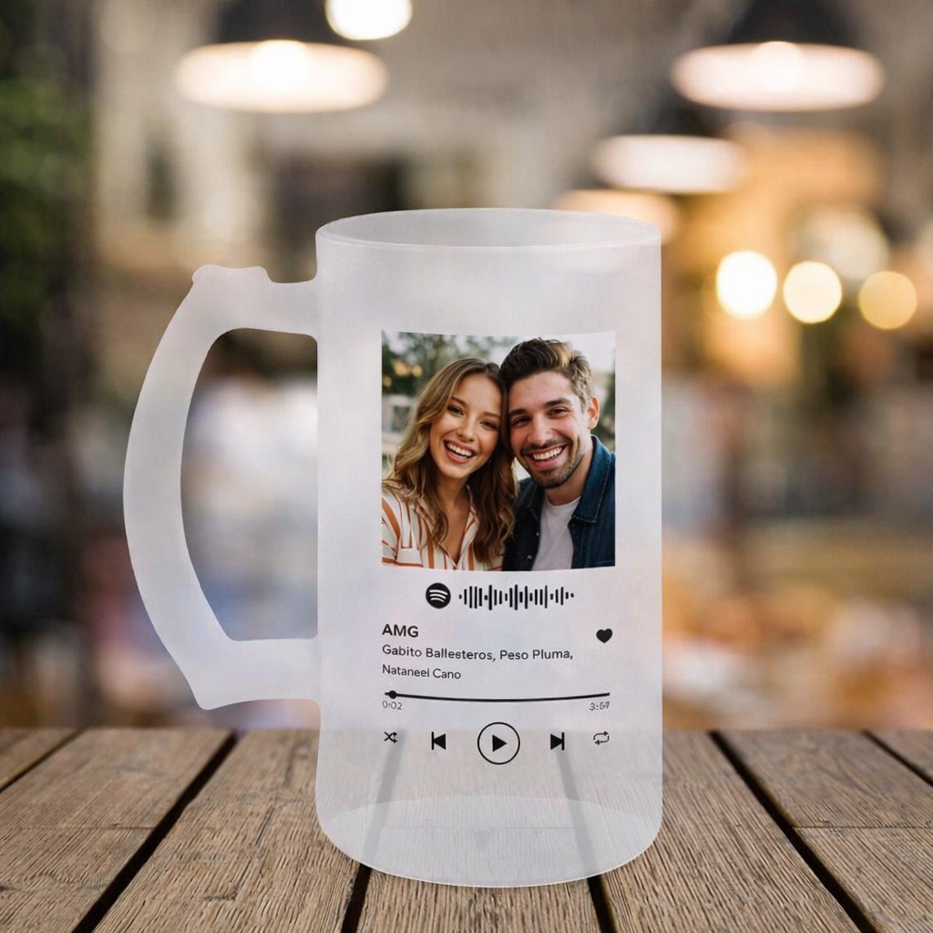 🍺 Jarra de vidrio esmerilado personalizada – 16oz (475cc) - Imagen 14